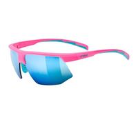 Uvex aerios S - lunettes de sport étroites et ultralégères pour adultes avec traitement anti-buée et branches soft - rose mat/miroir bleu - taille unique
