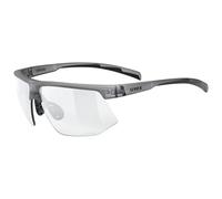 Uvex aerios V - lunettes de sport de performance ultralégères à teinte automatique pour adultes avec traitement anti-buée et branches soft - fumé mat/fumé - taille unique