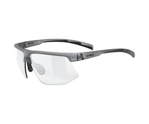 Uvex aerios V - lunettes de sport de performance ultralégères à teinte automatique pour adultes avec traitement anti-buée et branches soft - fumé mat/fumé - taille unique