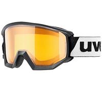 Uvex athletic LGL - masque de ski pour hommes et femmes - à contraste accentué - champ de vision élargi et anti-buée - black/lasergold lite-clear - one size