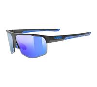 uvex axos set - lunettes de sport pour adults - protection à 100% contre les UVA, UVB et UVC - confort et maintien parfait sans points de pression - black matt/mir.blue - one size