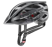uvex City i-vo - Lightweight City Helmet for Women and Men - Ajustement Individuel - inclut Un éclairage LED - All Black Matt - 52-57 cm
