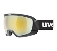 Uvex Contest Cv - Masque de Ski pour Hommes et Femmes - à Contraste Élevé - Vision Sans Distorsion - Black Matt/Gold-Green - One Size