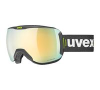 uvex Downhill 2100 Cv - Masque de Ski pour Hommes et Femmes - à Contraste Élevé - Sans Distorsion et Anti-Buée - Black Matt/Gold-Green - One Size