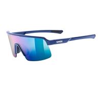 Uvex dyrt jr. - lunettes de sport légères et stylées avec écran miroir, plaquettes de nez souples et branches soft pour enfants - bleu mat/miroir vert - taille unique