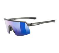 Uvex dyrt jr. - lunettes de sport légères et stylées avec écran miroir, plaquettes de nez souples et branches soft pour enfants - fumé mat/miroir bleu - taille unique