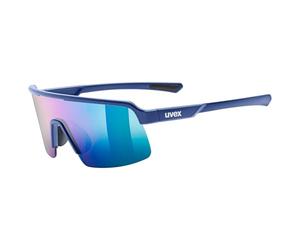 Uvex dyrt jr. - lunettes de sport légères et stylées avec écran miroir, plaquettes de nez souples et branches soft pour enfants - bleu mat/miroir vert - taille unique