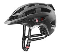 uvex Finale Light 2,0 - Casque de Ville sûr pour Hommes et Femmes - Éclairage LED Compris - Doublure Lavable - Black-Silver Matt - 52-57 cm