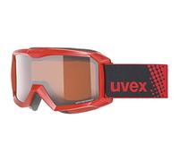 Uvex flizz LG Lunettes de Ski Unisex-Youth, Red/lasergold-Clear, one size