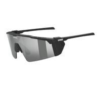 Uvex flowline glacier Lunettes de sport pour adultes - black matt/mirror silver