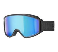 Uvex G,Gl 3000 Cv - Masque de Ski pour Hommes et Femmes - à Contraste Élevé - Champ de Vision Élargi et Anti-Buée - Black Matt/Blue-Green - One Size