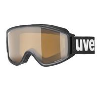 Uvex G,Gl 3000 P - Masque de Ski pour Hommes et Femmes - Polarisées - Champ de Vision Élargi et Anti-Buée - Black Matt/Brown-Clear - One Size