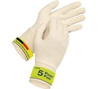 Uvex Gants en coton, 5 paires - Gants de maquillage et de montage avec élasthanne (sous-vêtements, gants de monnaie) - Respirants, élastiques et délicats - Naturel - Taille 10/XL