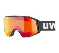 uvex gravity FM, lunettes de ski, Adulte unisexe, black matt/red clear, one size
