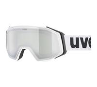 uvex gravity FM, lunettes de ski, Adulte unisexe, white matt/silver-green, one size