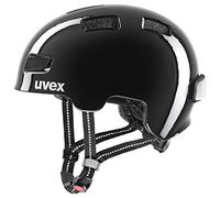 uvex hlmt 4 reflexx - Casque de vélo léger pour Enfants - réglage de la Taille Individuel - éclairage LED Compris - Black - 55-58 cm