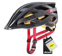 uvex i-vo CC MIPS - Casque Polyvalent léger pour Femmes et Hommes - système MIPS - Extensible avec éclairage LED - Titan - Red Matt - 56-60 cm