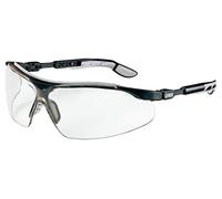 uvex i-vo Schutz Bügelbrille, Supravision Excellence Transparent, Schwarz,Grau