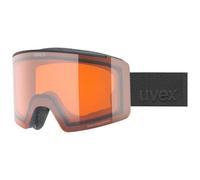 Uvex ignite LG, lunettes de ski, Adulte unisexe, black matt/orange, one size