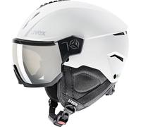 uvex Instinct Visor - Casque de Ski pour Hommes et Femmes - avec Visière - Réglage de la Taille Individuel - White-Black Matt - 60-62 cm
