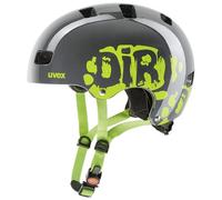 uvex Kid 3 - Casque de vélo Robuste pour Enfants - Ajustement Individuel - Rembourrage intérieur Lavable - Dirtbike Grey-Lime - 55-58 cm
