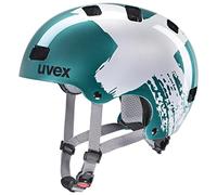 uvex Kid 3 - Casque de vélo Robuste pour Enfants - Ajustement Individuel - Rembourrage intérieur Lavable - Teal-Silver - 55-58 cm
