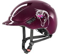 uvex kidoxx - Casque d'équitation léger pour enfant - Ajustement individuel - Ventilation optimale - Flower Burgundy Shiny 3XS-XS