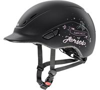 uvex kidoxx - Casque d'équitation léger pour enfant - Ajustement individuel - Ventilation optimale - Happy Horse Black mat 3XS-XS