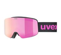 Uvex - Kid's Pwdr Full Mirror S2 (VLT 32%) - Masque de ski - black matt / mirror pink