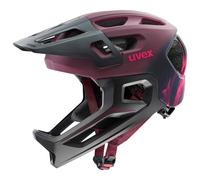 uvex React jr. fullface - Casque de Bicyclette léger pour Enfants - réglage de la Taille Individuel - Doublure Lavable - Cranberry Matt - 52-56 cm