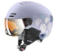 Uvex - Kid's Rocket Junior Visor Mirror S2 - Casque de ski - 51-55 cm - cool lavender abstract matt / lasergold lite mirror
