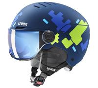 Uvex - Kid's Rocket Visor - Casque de ski - 54-58 cm - blue puzzle matt