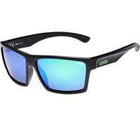 uvex Lgl 29 - Lunettes de Soleil pour Hommes et Femmes - Effet Miroir - Catégorie de Filtre 3 - Black Matt/Green - One Size