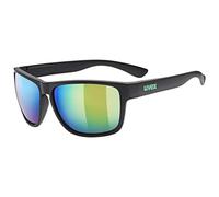 uvex Lgl 36 Cv - Lunettes de Soleil pour Hommes et Femmes - à Contraste Élevé et Effet Miroir - Catégorie de Filtre 3 - Black Matt/Green - One Size