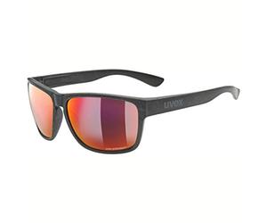 uvex Lgl Ocean P - Lunettes de Soleil pour Hommes et Femmes - Polarisées - Effet Miroir - Black Matt/Red-Red - One Size