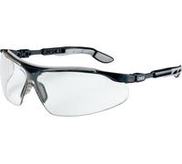 Uvex i-vo Schutz Bügelbrille, Supravision Excellence Transparent, Schwarz,Grau