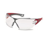 uvex Lunettes de sécurité Pheos CX2 9198 – anti-rayures, antibuée, protection UV – rouge/gris