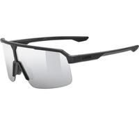 Uvex Lunettes de sport Ramp - Cat. 2 - Noir mat / Miroir argenté - Protection 100% UVA/UVB/UVC