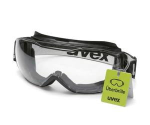 Uvex Megasonic - Lunettes de protection - Surlunettes pour porteurs de lunettes - Intérieur anti-buée - Extérieur extrêmement résistant aux rayures et aux produits chimiques