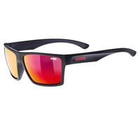 uvex Mixte Lgl 29 Lunettes De Soleil, Noir (Black Mat/Red), Taille Unique EU