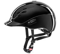 uvex Onyxx Shiny - Casque d’équitation Léger pour Enfants - Réglage de la Taille Individuel - Ventilation Optimale - Black Shiny - 49-54 cm