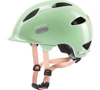 uvex Oyo - Casque de Vélo Léger pour Enfants - Réglage de la Taille Individuel - à Compléter avec un Éclairage Led - Mint-Peach - 50-54 cm