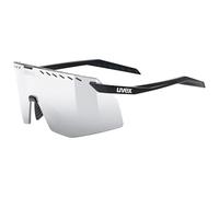 uvex pace stage - lunettes de sport pour adults - protection à 100% contre les UVA, UVB et UVC - anti-buée - black matt/mir.silver - one size
