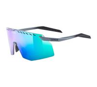 uvex pace stage - lunettes de sport pour adults - protection à 100% contre les UVA, UVB et UVC - anti-buée - grey matt/mir.green - one size