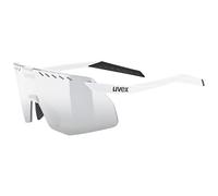 uvex pace stage s - lunettes de sport pour adults - protection à 100% contre les UVA, UVB et UVC - anti-buée - white m. / mir.silver - one size