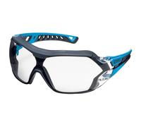 Uvex pheos nxt guard - Lunettes de protection - Lunettes à armatures avec protection UV 100 % - Intérieur anti-buée - Extérieur extrêmement résistant aux rayures et sans métal - Transparentes - Bleu