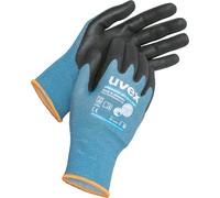 Uvex Phynomic AirLite C ESD Gants de travail - 10 paires de gants anti-coupure 08/M, Bleu ciel/noir