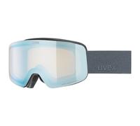 Uvex pwdr FM, lunettes de ski, Enfant unisexe, black matt/mirror sapphire, one size