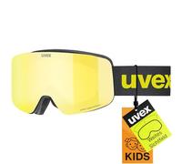 uvex pwdr FM, lunettes de ski, Enfant unisexe, black matt/yellow-clear, one size