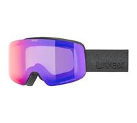 Uvex pwdr FM - lunettes de ski pour enfants - Catégorie de filtre 2 - anti-buée - black matt dl/ruby-clear - one size